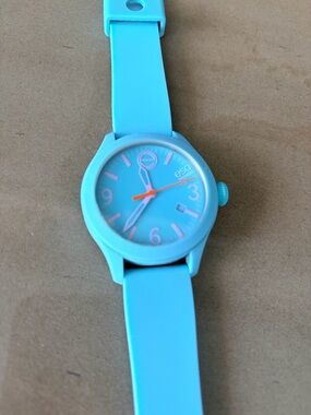ESQ by Movado Turquoise Silicone Watch with Pink Accents